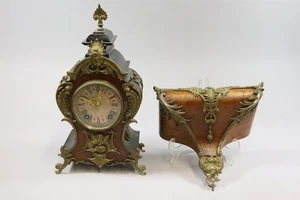 Tischuhr mit Konsole Holz Bronze Zierrat wohl Lenzkirch Ende 19.Jhd (GU536) - Bild 1 von 23