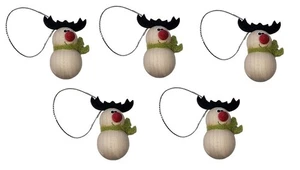 Set of 5 Wooden Reindeer Christmas Ornament – Handmade Finished Holiday Décor - Picture 1 of 6