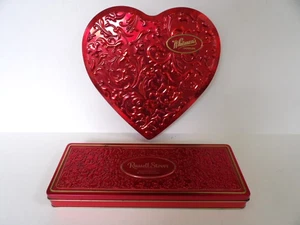 Whitman's & Russell Stover geprägte Valentinstag Dosen 10" Herz & rechteckig 2001 - Bild 1 von 12