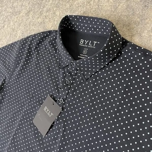 BYLT Lux Poloshirt Herren XL Polka Dot Golf Stretch Neu mit Etikett Neu - Bild 1 von 9
