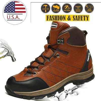 Botas de Trabajo Impermeables Para Hombre Zapatos de Seguridad Puntera de Acero Botas De Trabajo Para Hombre - Imagen 1 de 4