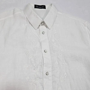 Hoséa Barong Tagalog Philippino Leinen Oberhemd Herren M Barong Kurzarm - Bild 1 von 11