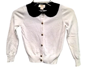 Kate Spade Mädchen KATI Pullover Peter Pan Intarsien Kragen Gold Logo Knöpfe - Bild 1 von 12