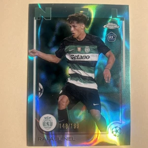 2025 Topps Cromo UEFA Rafael Nel Aqua Lava RC Refractor/199 #132 Sporting CP - Imagen 1 de 2