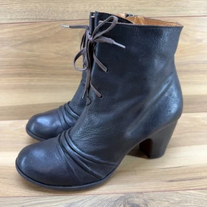 Botines Chie Mihara Bandido 10 EU 41 Cuero Marrón Oscuro Acanalado Con Cordones - Imagen 1 de 11