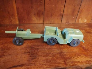 Vintage Timmee Jeep/Cannon With Metal Axles & Plastic Wheels, Marx MPC - Picture 1 of 5