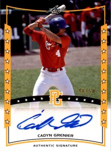 2014 Leaf Perfect Game Showcase Autographs Gold #ACG1 Cadyn Grenier /50