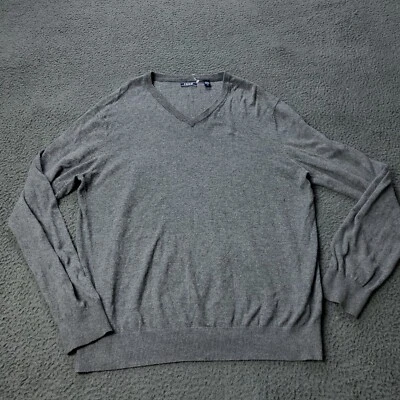 Suéter IZOD Cuello en V Para Hombres L Grande Algodón Pullover Gris Informal Golf Ropa de Calle Foto 1 de 4