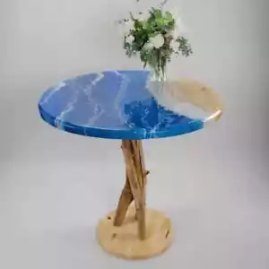Ocean Epoxy Resin Table, Handmade Live Edge Epoxy Resin Dining Table Top Decors - Picture 1 of 3