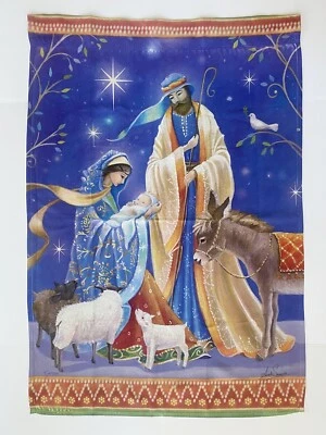 Painel de bandeira de Natal Carson Sarah Summers casa quintal dupla face 26x39 - Imagem 1 de 4