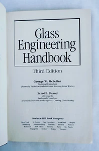 Glass Engineering Handbook by George W. McLellan and Errol B. Shand, 1984 - Foto 1 di 16