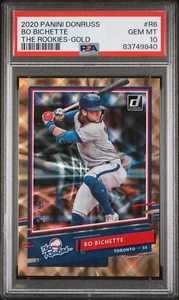 2020 Donruss The Rookies Gold 26/99 Bo Bichette #R6 PSA 10 - Picture 1 of 2