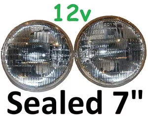 7" Sealed Beam Headlights H4 Hi/Lo 75/50w Waterproof Datsun 1200 1300 2402 2602 - Picture 1 of 7