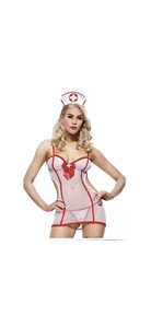 Lencería Sexy Mujeres Enfermera Babydoll Santa Prendas para dormir Cuerda G Pequeña 4-6 Cosplay - Imagen 1 de 2