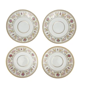 4 Tirschenreuth Hutschenreuther Saucers Floral Gold Trim - Picture 1 of 6