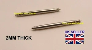 2MM HEAVY DUTY Thick Spring Bars Fits Seiko Diver SKX007 SKA369  20MM 22MM - Picture 1 of 3