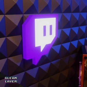 Twitch Logo Led Lightbox Rgb Light Wall Sign - Picture 1 of 5