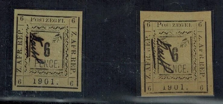 TRANSVAAL Pietersburg 1901 SG 14d&14 6 pence perfeito estado P2&1 R3/6 POSTZEGFL ERROR RARO - Imagem 1 de 1