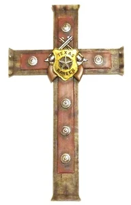 Pistola Texas Ranger Cross Aplicación de la Ley Nueva 16 x 9 3/4 Pulgadas EE. UU. Colgante de Pared - Imagen 1 de 3