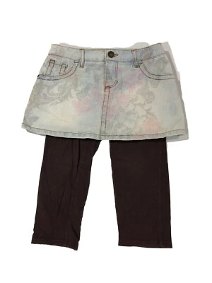 Conjunto de minifalda vaquera y leggings marrones Y2K Mudd para niñas talla 12 Foto 1 de 4