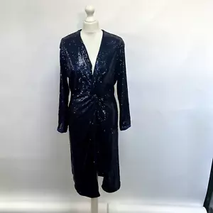 Anthropologie Twist Front Sequin Midi Dress. Blue. UK 8. RRP £170 New with tags - Picture 1 of 5