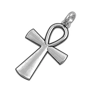 Kreuz Anhänger Sterling Silber 925 Herzen 43mm Schwarz Antik Antik Design Neu - Bild 1 von 1