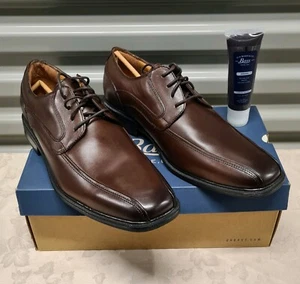 NEW G.H. BASS & CO. Gordon Leather Mahogany Oxford Lace Up Shoes US 12M In Box - Picture 1 of 14