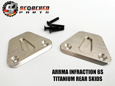 SCORCHED PARTS RC Titanium Rear Skid plates - for Arrma Limitless 120, 6s Infraction v1,v2 /