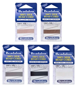 Beadalon® 100% Seide Perlseide mit Nadel  2m/6.5ft * viel Farben - Bild 1 von 6