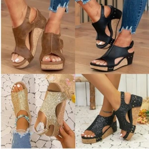 Damen Sandalen Bequeme Hausschuhe Orthopädische Peep Toe Offener Schuhe Sommer - Bild 1 von 15