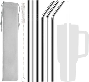 6 Pack Stainless Steel Straw Replacement 40 Oz for Stanley Adventure Travel Tumb - Picture 1 of 12