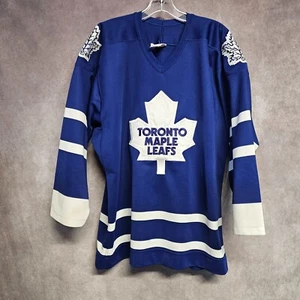 Vintage 90s CCM Authentic NHL Toronto Maple Leafs Hockey Jersey 44 L Strap - Picture 1 of 9