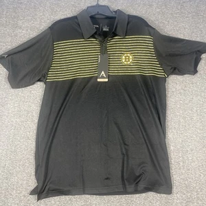 Antigua Black Gold Polo Shirt Boston Bruins NHL Hockey Short Sleeve Mens Size L - Picture 1 of 6