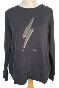 BARBOUR International Sweater Bankso Overlayer Shoulder Snap Lightning UK 16 - Picture 1 of 21