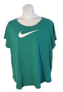 The Nike Tee Dri-Fit 2X Green Knit Top Swoosh - Picture 1 of 3
