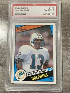 1984 TOPPS football Dan Marino RC rookie original card #123 PSA 8 NM-MT DOLPHINS - Picture 1 of 2
