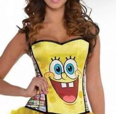 Bob Esponja Pantalones Cuadrados Corsé Bustier Halloween Disfraz Juegos con disfraces Adulto Sexy S/M Foto 1 de 4