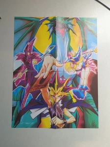 Vintage YuGiOh Yugi Dark Magician Girl Dragon 15"X11.65 2 Page Magazine Poster - Picture 1 of 13
