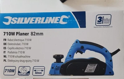 Silverline 710W Electric Planer 82mm Power Tool Woodworking Handheld Cutter - Image 1 of 4