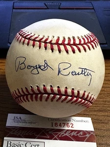 BOYD BARTLEY FIRMATO AUTOGRAFO ONL BASEBALL! Dodgers! JSA! - Foto 1 di 2