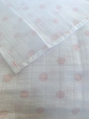 Manta bebé Swaddle Designs algodón muselina blanco rosa lunares 46 x 46 Foto 1 de 4