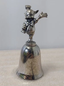 VINTAGE NE DISNEY ZINN PORKY SCHWEIN AUF VERSILBERTER GLOCKE 3" PORKY SAILOR OUTFIT - Bild 1 von 19