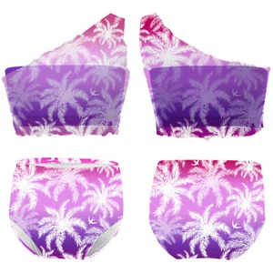 Girls Tropical Print Fashionable Swim Soft Swimsuit Quick Dry Quick Dry Beach - Picture 1 of 43