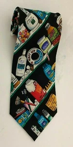 Nicole Miller Mens Medicine Cabinet Pharmacy 100% Silk Tie Vintage - Picture 1 of 7