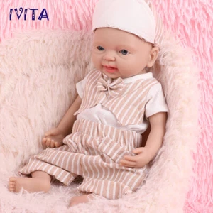IVITA 15'' Infant Full Silicone Reborn Baby BOY Take Dummy Lifelike Cute Dolls - Picture 1 of 10