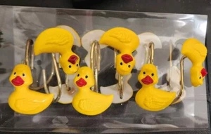NEW ALLURE Rubber Ducks Duckies Shower Curtain Hooks Set of 12 in Pkg - Picture 1 of 4