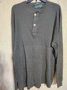 Vintage Polo Country Ralph Lauren Henley Long Sleeve Shirt M Green Hong Kong - Picture 1 of 4