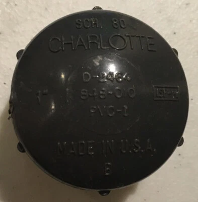 [7 Pack] CHARLOTTE 1 Inch Schedule 80 Threaded PVC Cap # 54926 - Image 1 of 4