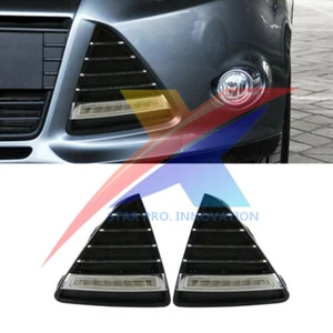 π₯ For Ford Focus 2012-2014 2pcs LED DRL Daytime Running Light 3 Colors Refit - Picture 1 of 12