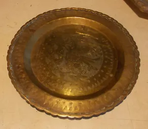 Decorative Hammered Brass Hanging Plate - Picture 1 of 2